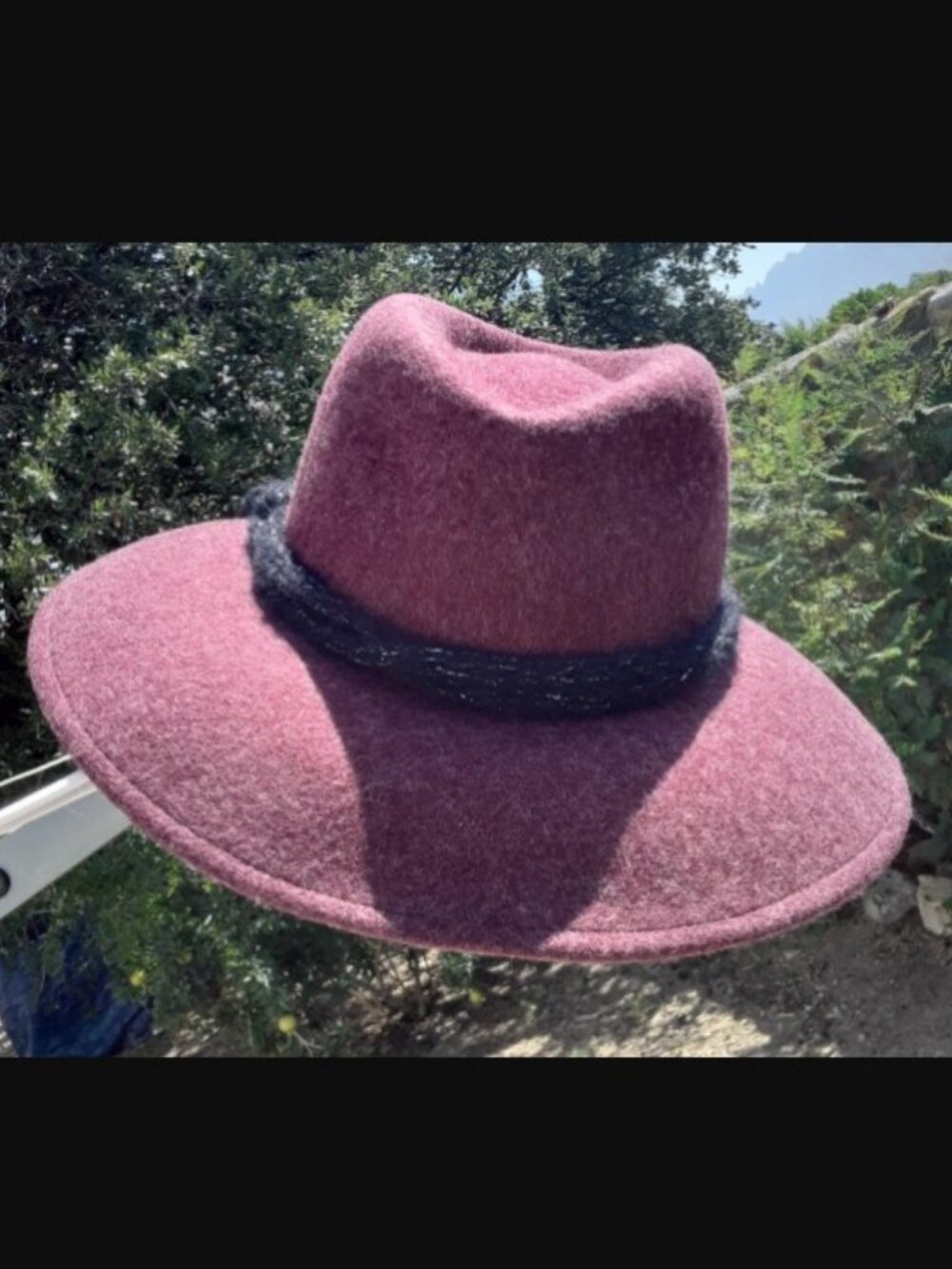 WOMEN WOOL HAT Made in Italy burgungy Large WIDE BRIM BRAND NEW